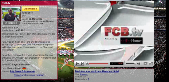 FC Bayern auf YouTube